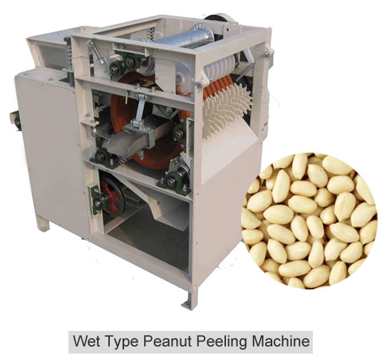 Wet type peanut peeling machine